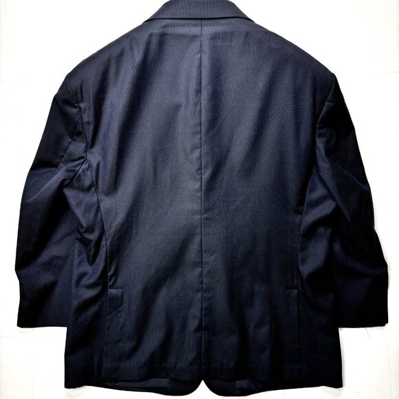 Southwick Suit Mens Size 50 R Jacket 42 X 28 Pants 2 Pr Wool Navy Blue Pinstripe - Picture 3 of 16